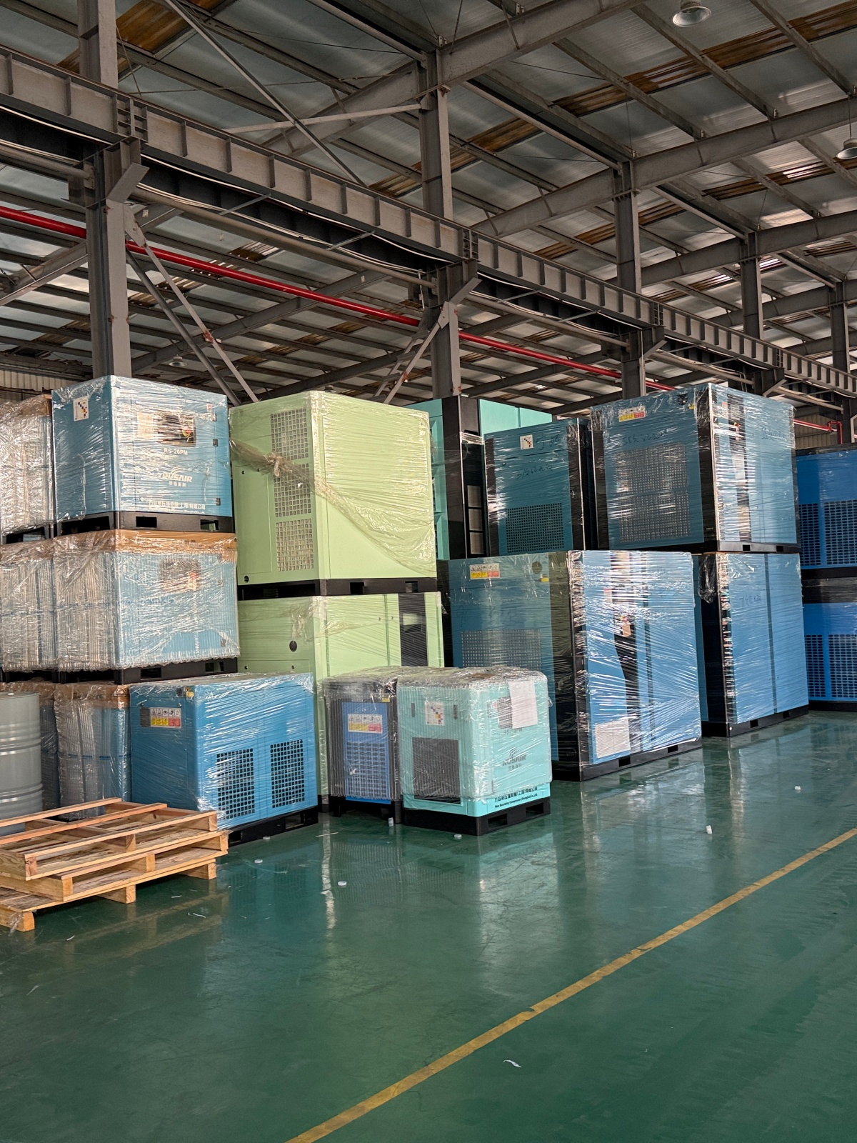 Air compressor ready for shipment