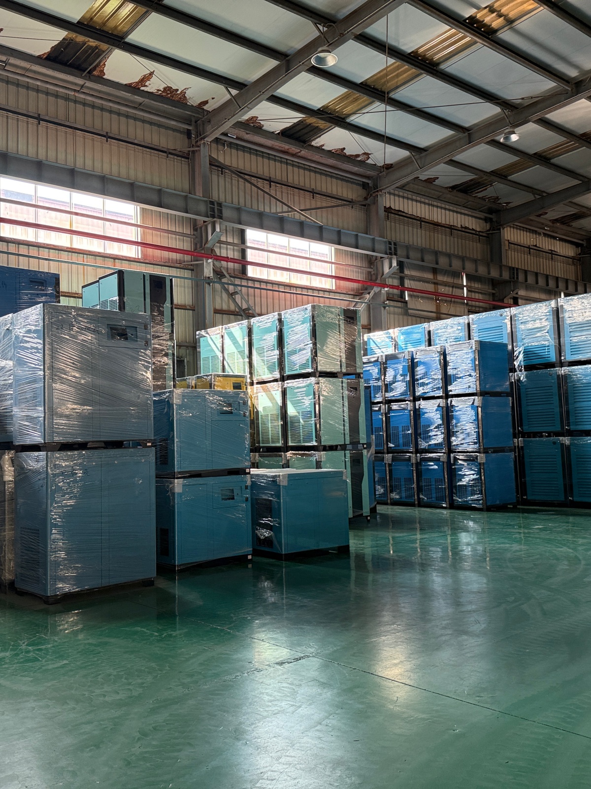 Air compressor ready for shipment